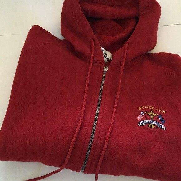 Ryder Cup Golf Oakland Hills Womens Med Red Sweatshirt Full Zip - Picture 1 of 5